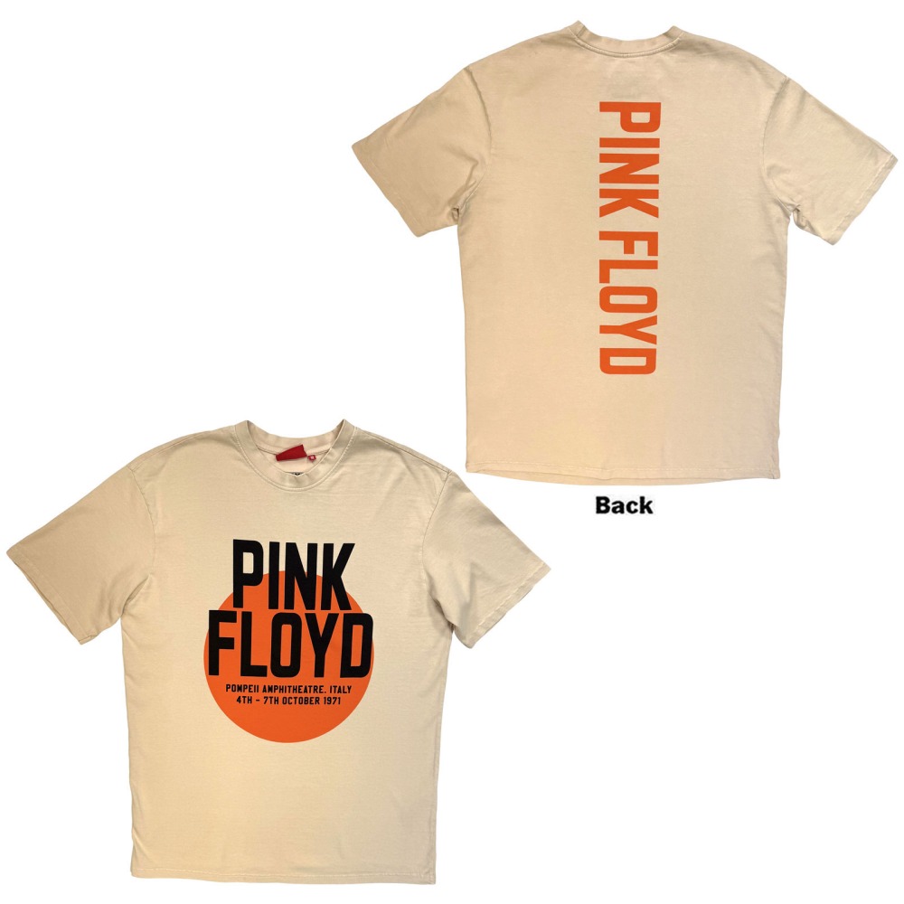 Pink Floyd - Unplugged Pompeii Circle Wash Unisex Tshirt - Cream